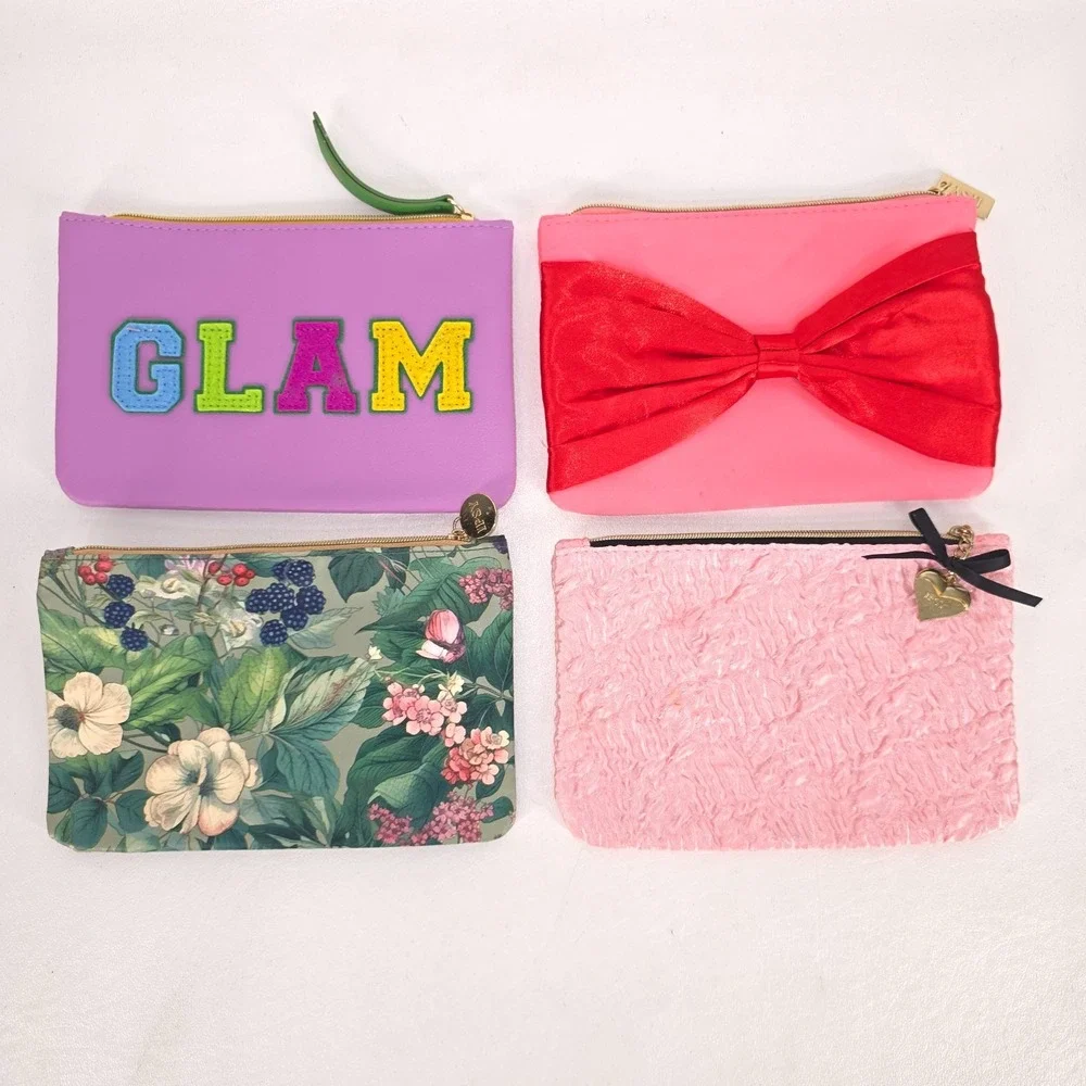 8 IPSY Makeup Bags Cosmetic Pouches Travel Glam Boho Zipper Assorted Floral